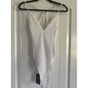 Forever 21 White Lace-Back Bodysuit